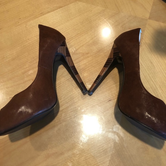 🇺🇸 NYLA Light Brown Peep Toe Heels, Size 7 - Picture 6 of 8